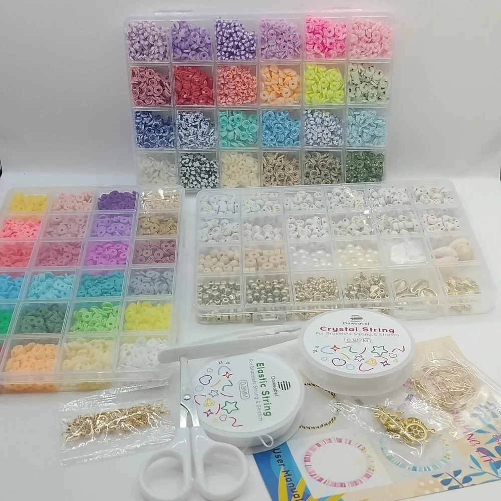 Clay Bead DIY Jewelry Kit 10800Pcs Letter Beads Friendship Bracelets SEALED